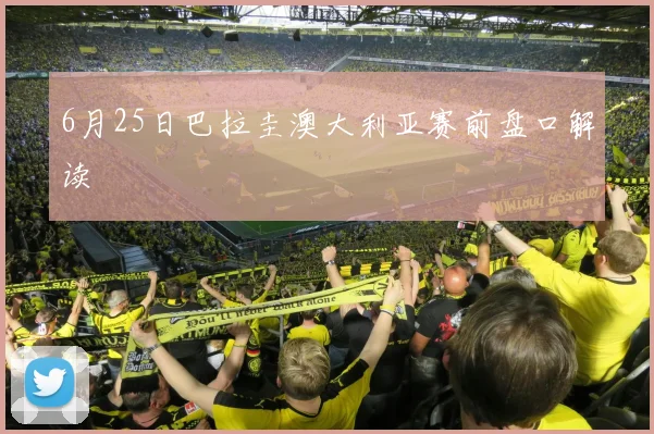 6月25日巴拉圭澳大利亚赛前盘口解读